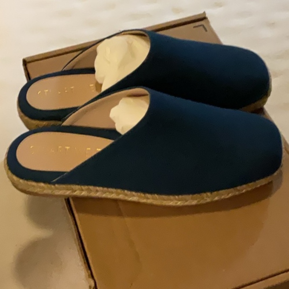 STUART WEITZMAN - Dree Slide/Espadrille, Navy, 8